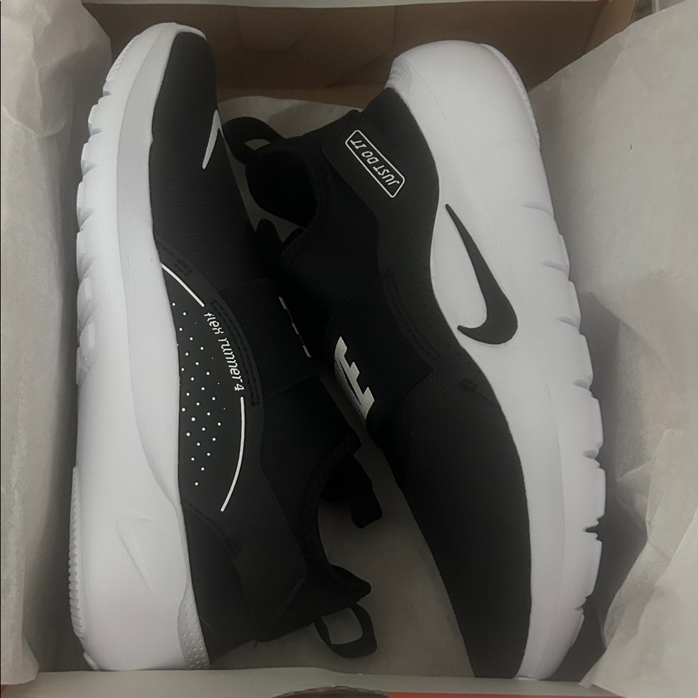 Nike Kids Black and White Slip-On Sneakers